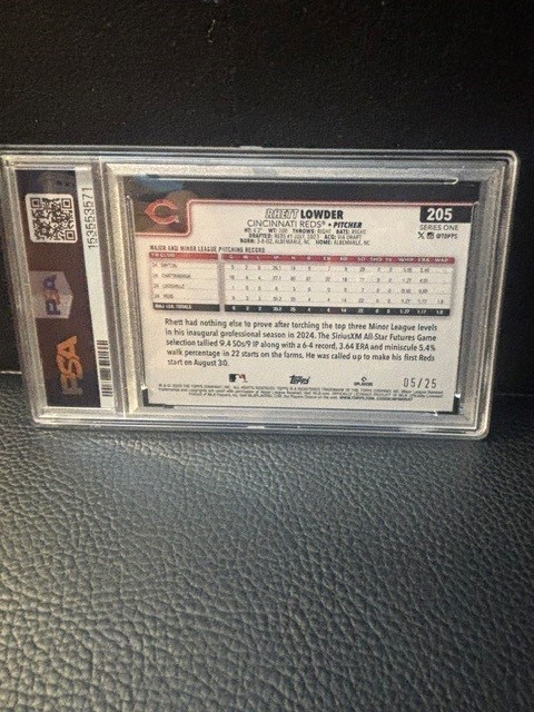 2025 topps rhett lowder orange rainbow foil psa 9 view 2