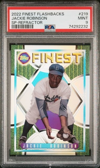 2022 Topps Finest Flashbacks - Jackie Robinson #219 SP Refractor PSA 9 