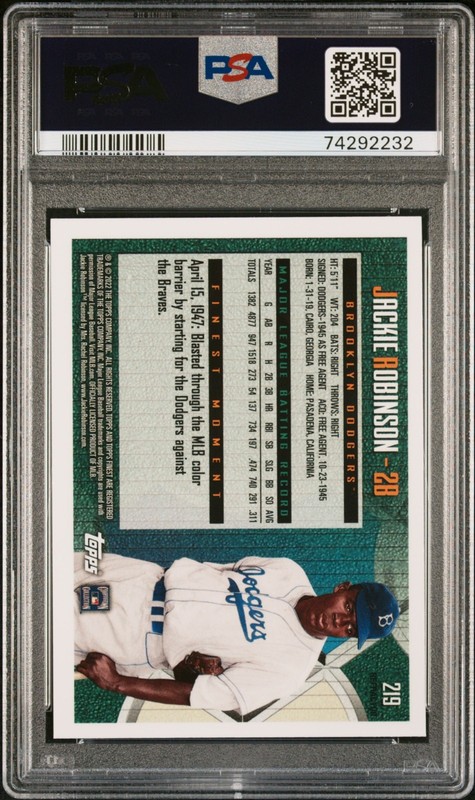 2022 Topps Finest Flashbacks - Jackie Robinson #219 SP Refractor PSA 9  view 2
