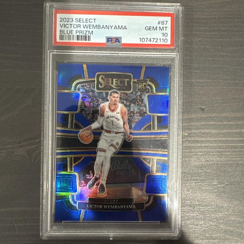 💎💎💎23-24 Panini Select Victor Wembanyama Blue Prizm Holo Rookie #87 PSA 10 🔥