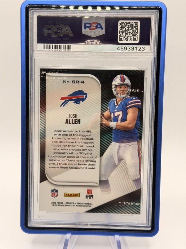 2018 Panini Rookies & Stars - Stellar Rookies Josh Allen #SR-4 (RC) PSA 10 view 2