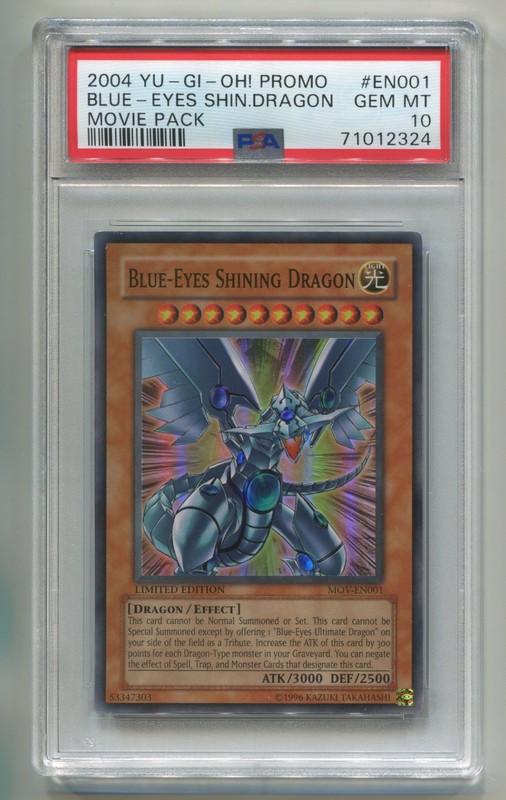 YU-GI-OH MOVIE PACK PROMO BLUE-EYES SHINING DRAGON MOV-EN001 HOLO PSA 10 B P1