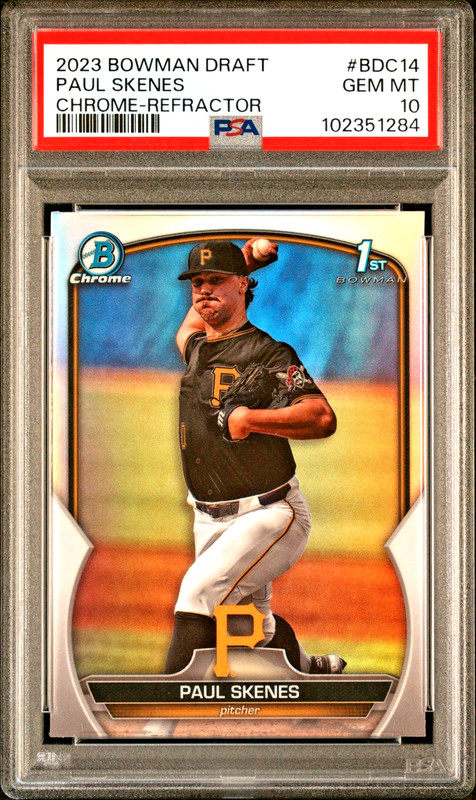 PAUL SKENES 2003 Bowman Draft #BDC-14 Chrome REFRACTOR PSA 10