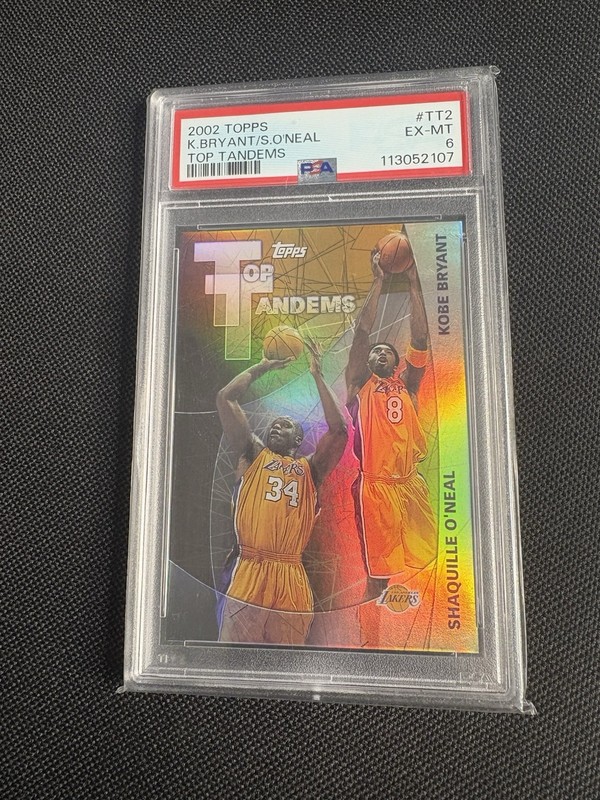 Topps 2002-03 Top Tandems TT2 Kobe Bryant Shaquille O'Neal Lakers PSA 6