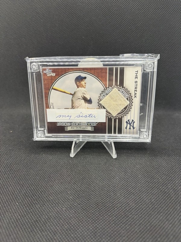 2022 Topps Joe DiMaggio Jersey Fusion Game Used Relic Handwritten Word