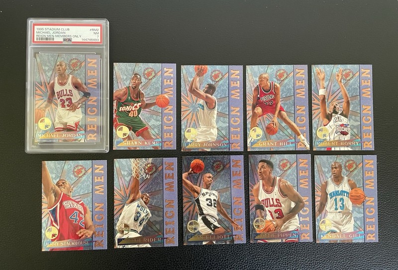 1995-96 Stadium Club Members Only Reign Men Complete Set W/ Michael Jordan PSA 7