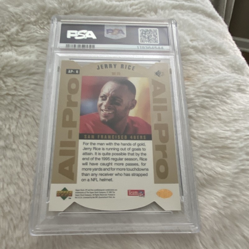 Upper Deck 1995 SP Jerry Rice All-Pro Gold Insert #AP-6 49ers PSA 8 view 2
