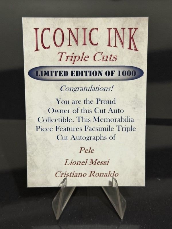 iconic ink triple cuts pele lionel messi cristiano ronaldo /1000 facs auto view 2