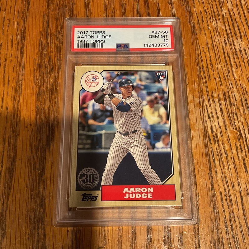 2017 TOPPS 1987 TOPPS #87-177 AARON JUDGE PSA 10 RC ROOKIE NEW YORK YANKEES view 2