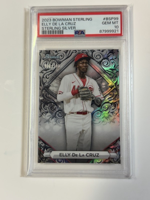 Topps 2023 Bowman Sterling Elly De La Cruz #BSP-99 Silver Refractor /100 PSA 10 view 1