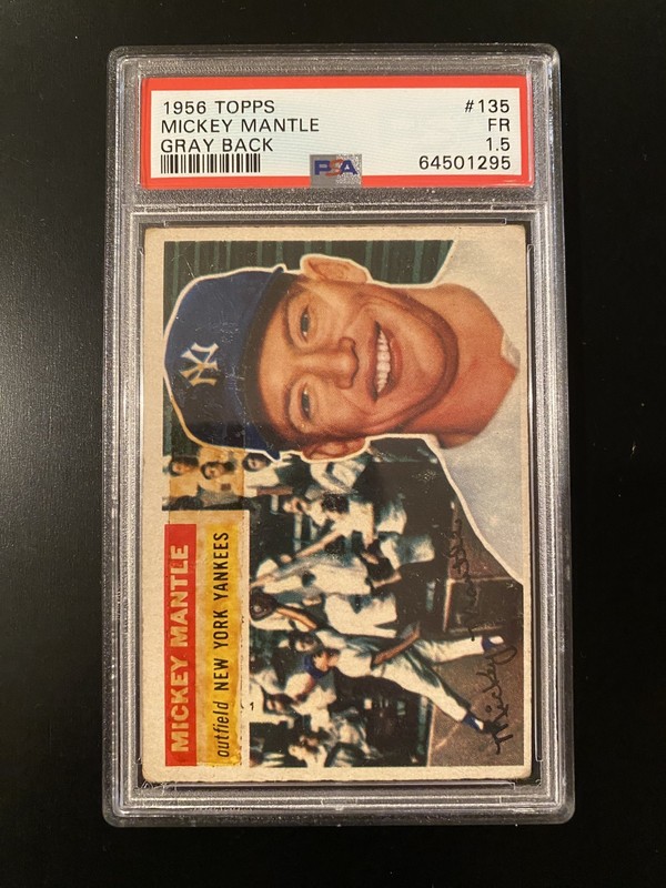 1956 Topps Mickey Mantle Gray Back PSA 1.5