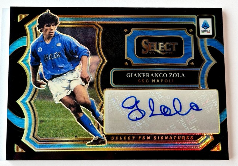 2025-26 Panini Select Few Auto🔥Black 1 of 1🔥 Gianfranco Zola Napoli LEGEND