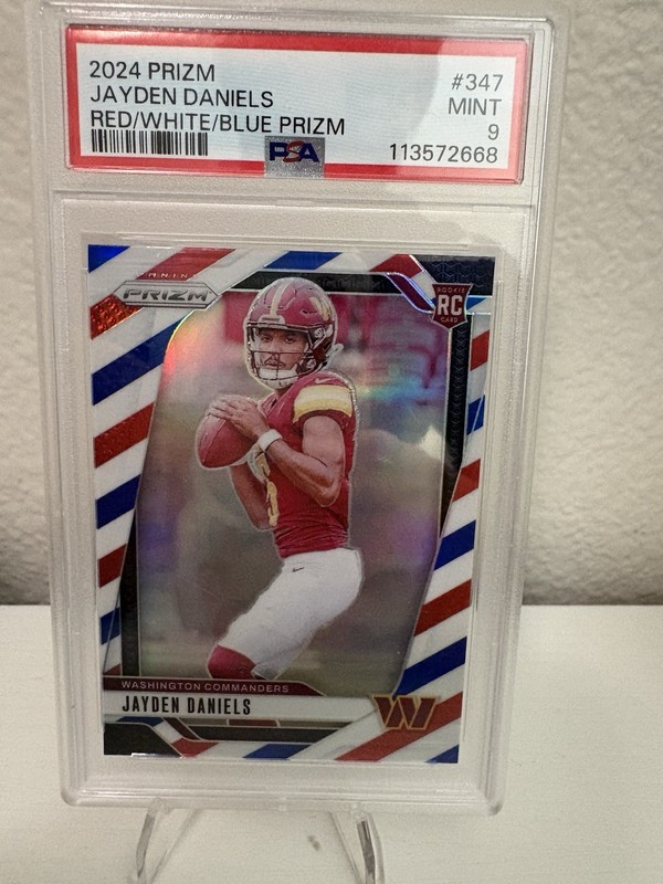 2024 Panini Prizm Jayden Daniels Red White & Blue RC PSA 9 OFFER!