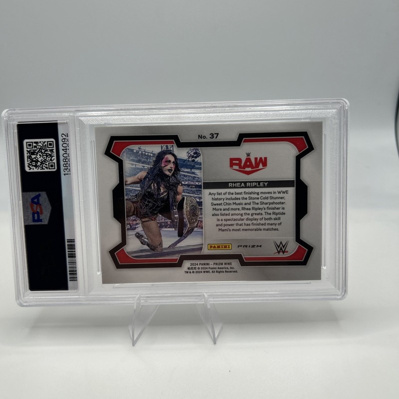 2024 Panini Prizm WWE - Rhea Ripley #37 Under Card Prizm   PSA 9  view 2