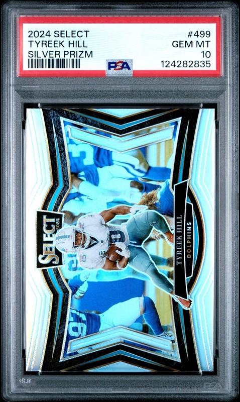 2024 Select #499 Field Level Tyreek Hill Silver Prizm PSA 10 Dolphins