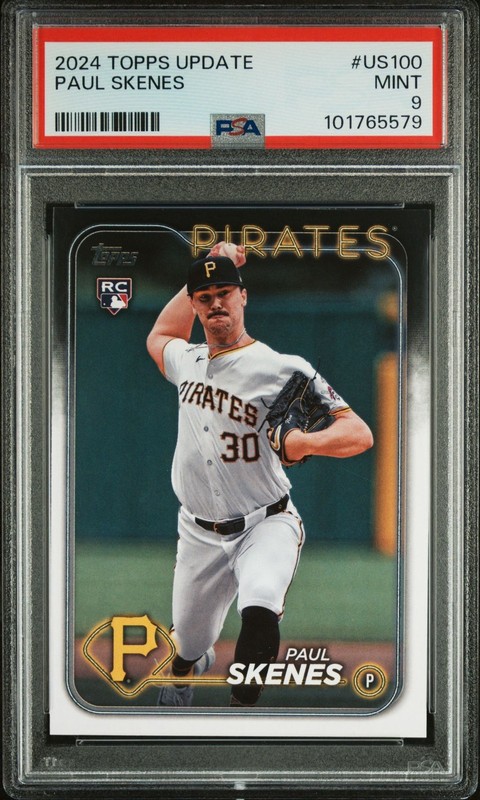 2024 Topps Update #US100 Paul Skenes TRUE Rookie PSA 9 Pirates