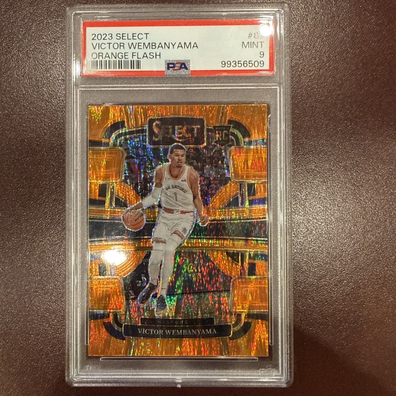 Victor WEMBANYAMA- RC - 2023 Select Orange Flash PSA 9