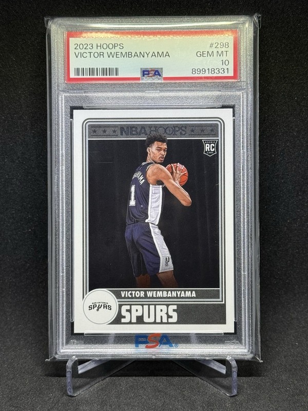 2023-24 Hoops #298 Victor Wembanyama RC Rookie San Antonio Spurs PSA 10 GEM MT