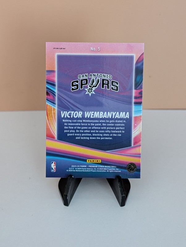 2023-24 Panini Premium Stock Victor Wembanyama Silver Prizm Anti Gravity RC #5 view 2