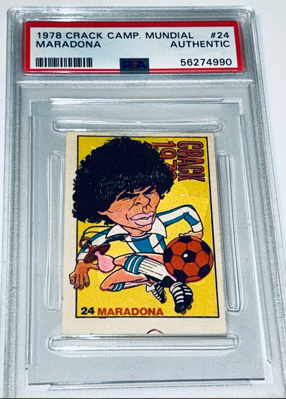 1978 Crack Mundial Maradona #24 PSA Authentic Rookie RC Argentina Rare view 2