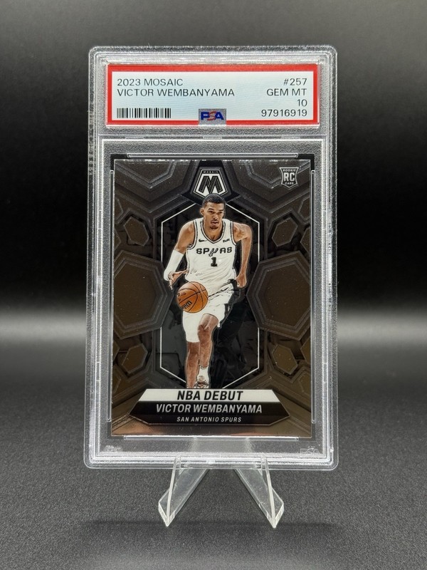 Victor Wembanyama 2023-24 Mosaic NBA Debut RC PSA 10 ROOKIE Spurs #257 PSA 10 ✅