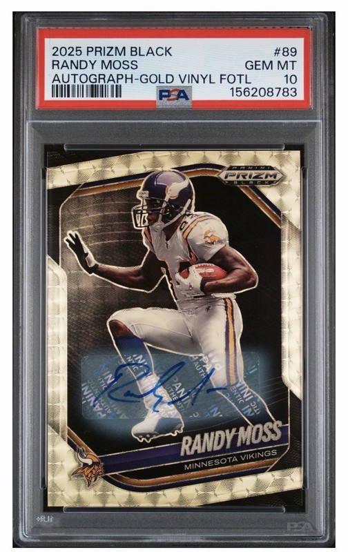 2025 Prizm FOTL Randy Moss Gold Vinyl Auto PSA 10 - POP 1