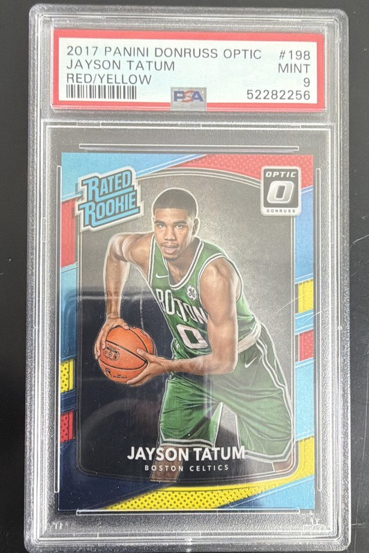 2017-18 Panini Donruss Optic - Rated Rookie Jayson Tatum #198 Red & Yellow (RC) view 1