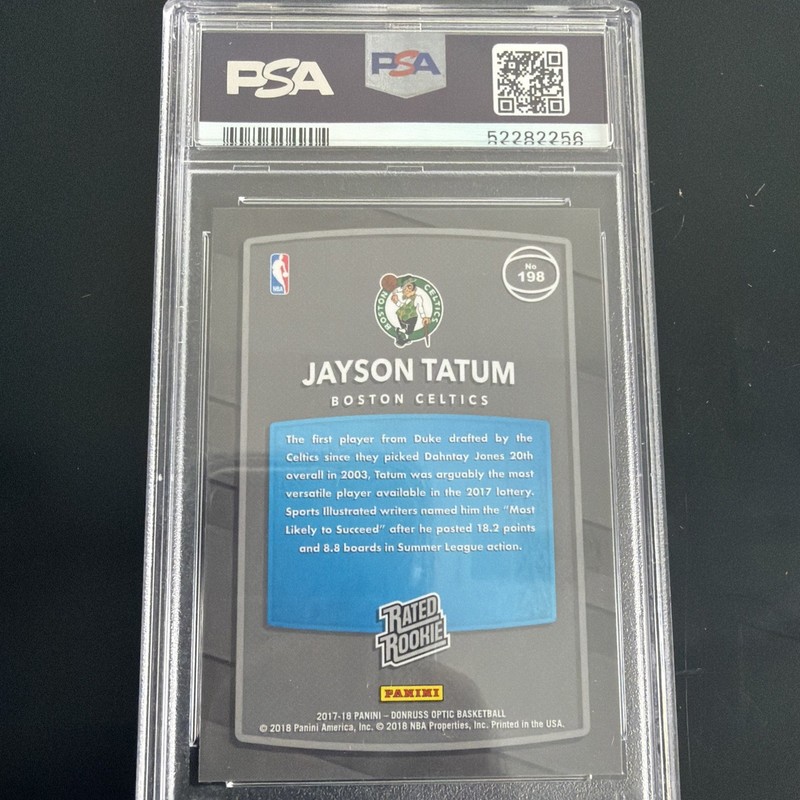 2017-18 Panini Donruss Optic - Rated Rookie Jayson Tatum #198 Red & Yellow (RC) view 2