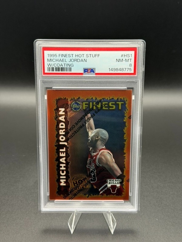 1995 Finest Hot Stuff #HS1 Michael Jordan W/ Coating PSA 8