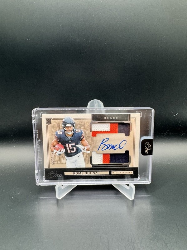 2024 Panini One RPA Rookie Rome Odunze Auto #d /199 Dual 3 Color Patch. Bears. view 1
