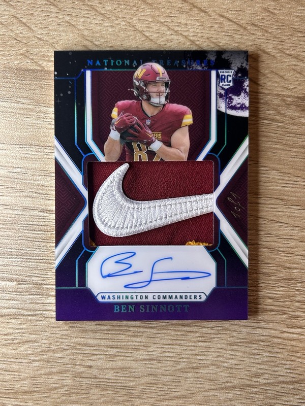 2024 National Treasures Ben Sinnott Midnight True Rookie Patch Auto Nike 1/1
