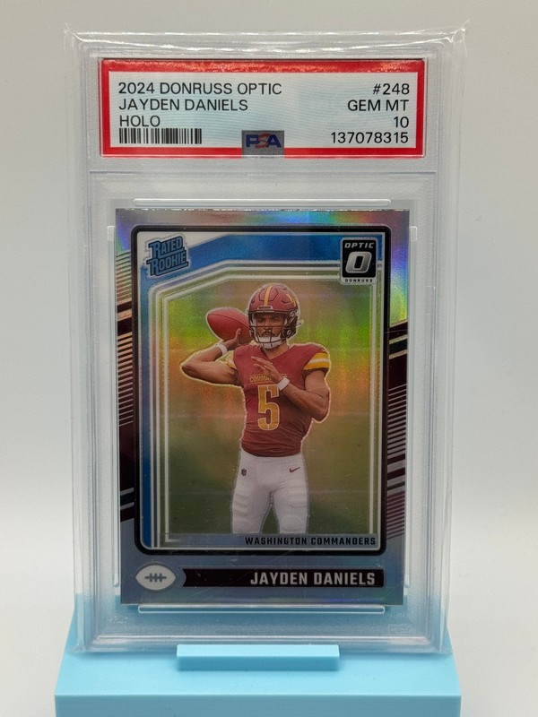 2024 DONRUSS OPTIC HOLO PRIZM RATED ROOKIE JAYDEN DANIELS RC #248 PSA 10 GEM MT