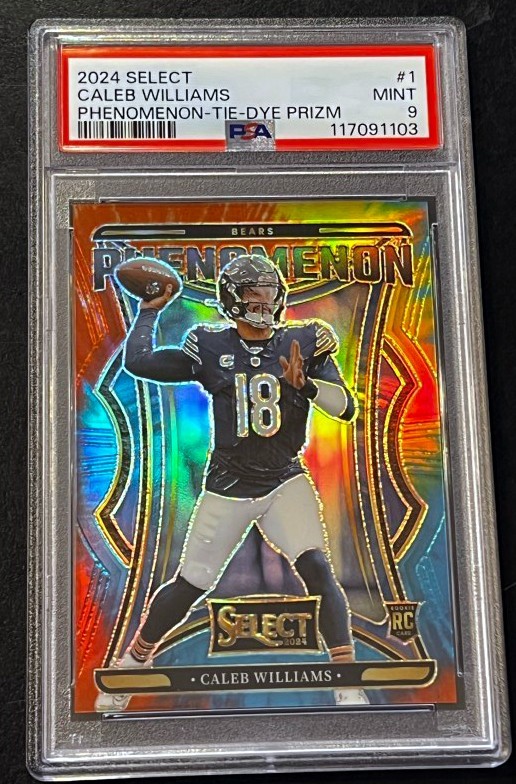 2024 Panini Select Caleb Williams Tie-Dye Phenomenon #1 Bears PSA 9 MINT #'d /25