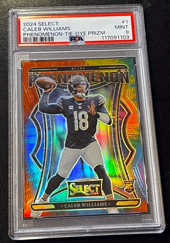 2024 Panini Select Caleb Williams Tie-Dye Phenomenon #1 Bears PSA 9 MINT #'d /25 view 2