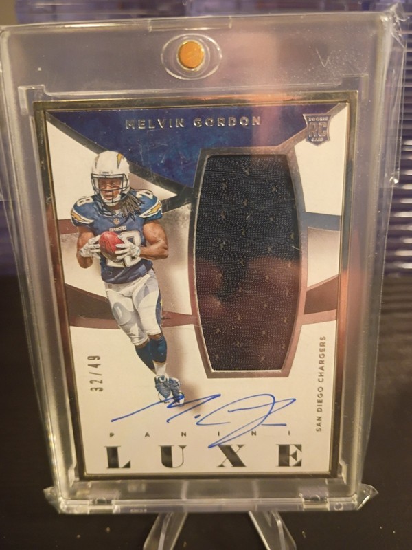 2015 Luxe Melvin Gordon Chargers Frame Rookie Patch Auto Card #RMA-MG /49