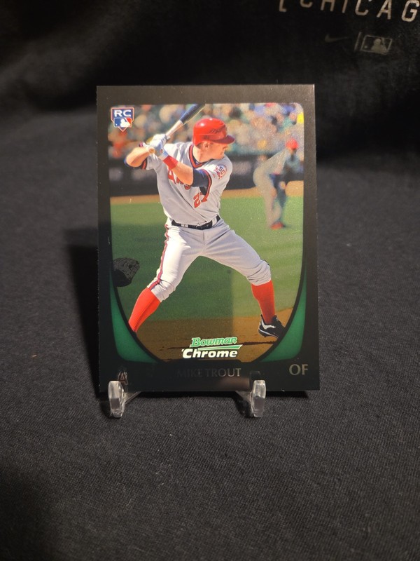 💎Clean💎 2011 Bowman Chrome Rc Mike Trout Rookie 101 Non Auto view 2