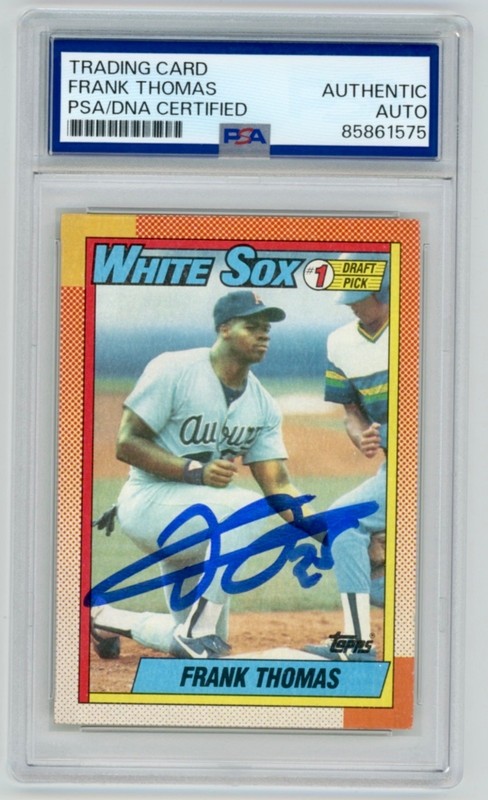 FRANK THOMAS Signed 1990 Topps Baseball ROOKIE CARD #414 + PSA  Auto 61575