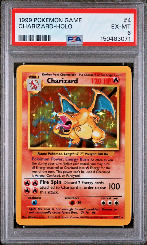 1999 POKEMON GAME #4 CHARIZARD-HOLO PSA 6