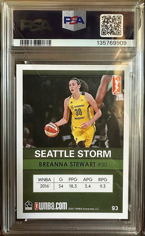 2017 Rittenhouse WNBA Breanna Stewart Rookie PSA 9 Future HOF POP 44 view 2