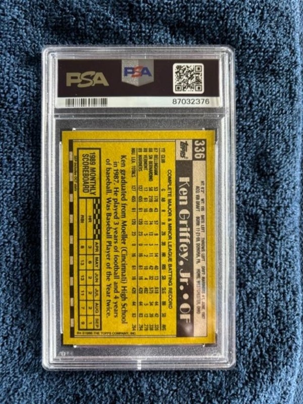 1990 Topps - Ken Griffey Jr #336 HOF PSA Mint 9 Cert # 87032376 view 2