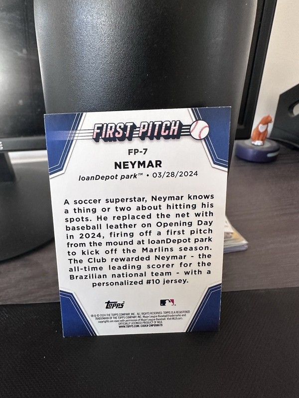 2024 Topps Update Series - First Pitch Neymar Jr #FP-7 Blue view 2