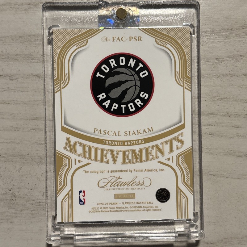 24/25 Panini - Flawless Achievements 18/19 MIP Pascal Siakam Raptors Auto /25 view 2