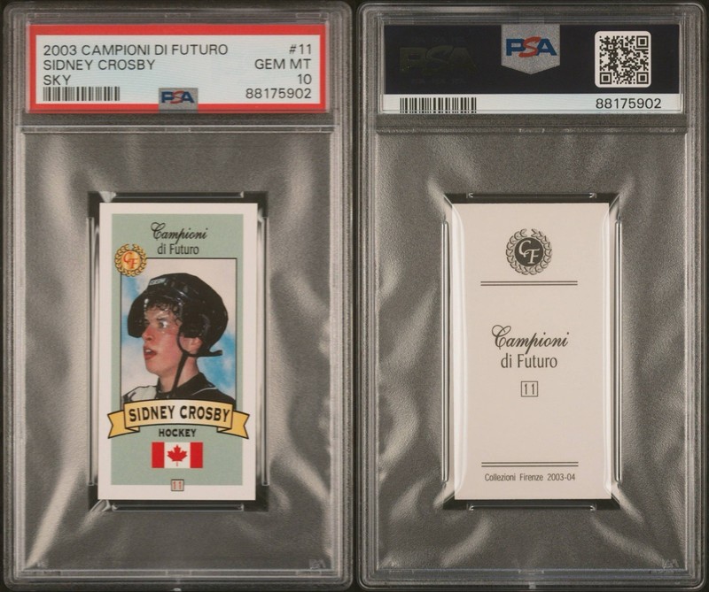 2003-04 Collezioni Firenze Campioni di Futuro "Sky" Sidney Crosby #11 PSA 10