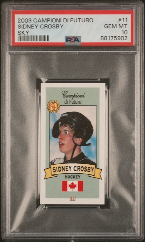 2003-04 Collezioni Firenze Campioni di Futuro "Sky" Sidney Crosby #11 PSA 10 view 2