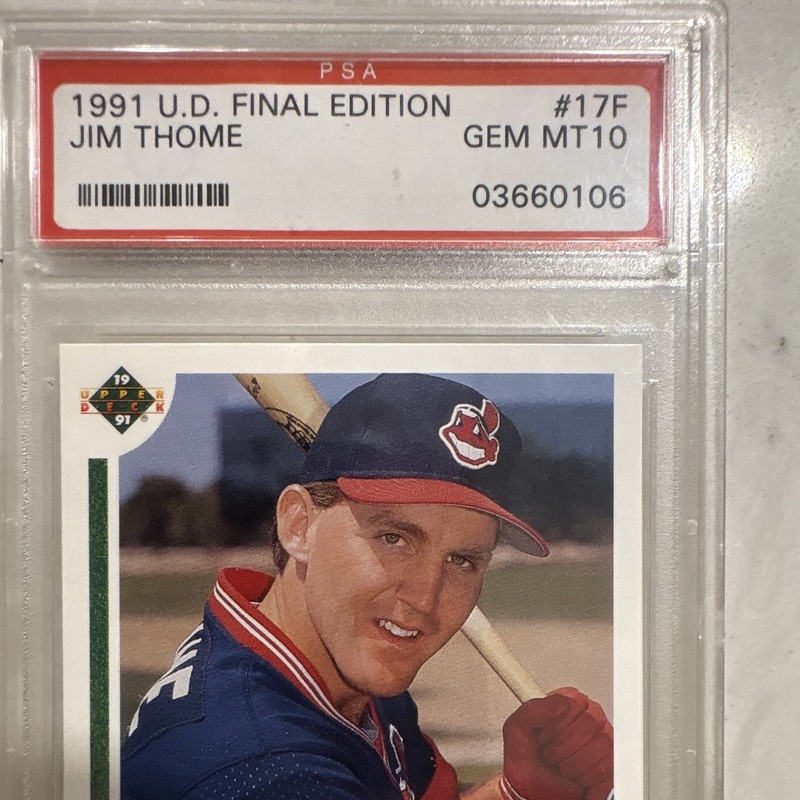 Upper Deck 1991 Final Edition Jim Thome Rookie #17F PSA 10 Graded Baseball Card view 2