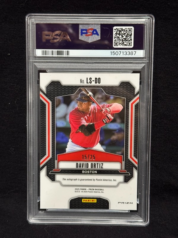 DAVID ORTIZ RED SOX 2025 PRIZM LEGENDARY SIGNATURE MOJO AUTO # 21/25 GEM PSA 10 view 2