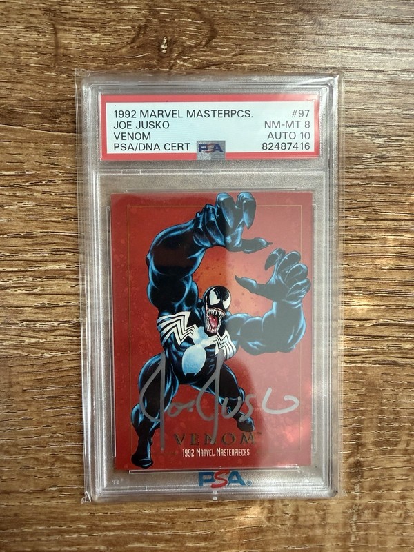 1992 Marvel Masterpieces #97 Venom PSA 8 Jusko AUTO 10