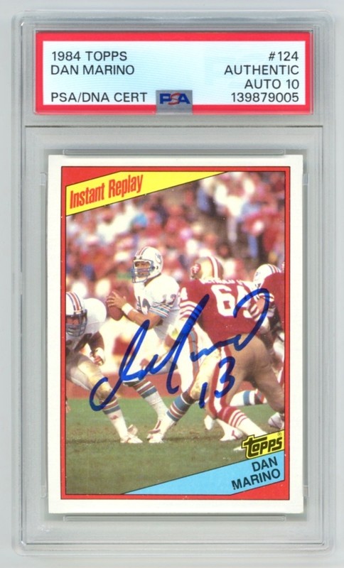 DAN MARINO Miami Dolphins Signed 1984 Topps IR ROOKIE card #124 PSA Auto 10