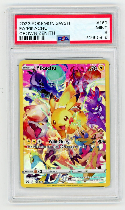 2023 Pokemon SWSH Crown Zenith Pikachu 160/159 Full Art PSA 9