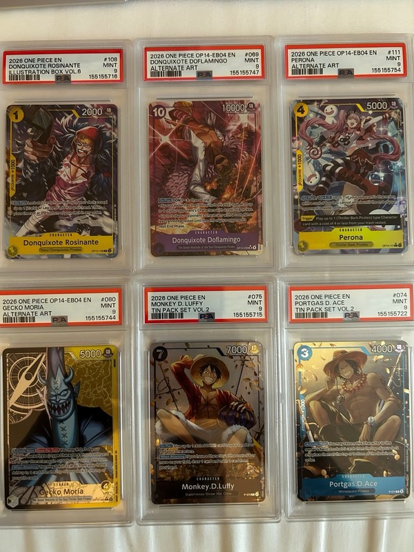 Bandai One Piece Card Game PSA 9 Graded Alt Art/SP/Promo Lot 6 EN